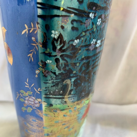 Heeseung Lee Terracotta Vessel Peacock Flowers Art Pottery Rare HTF - Picture 5 of 11